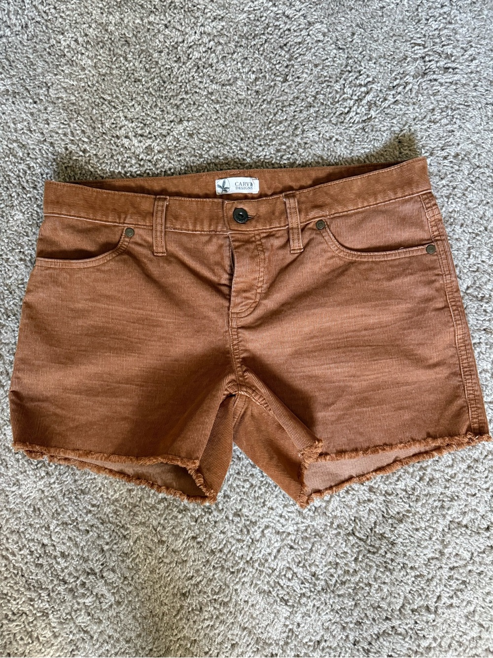 Carve Designs Women's Rust Orange Denim Cutoff Shorts